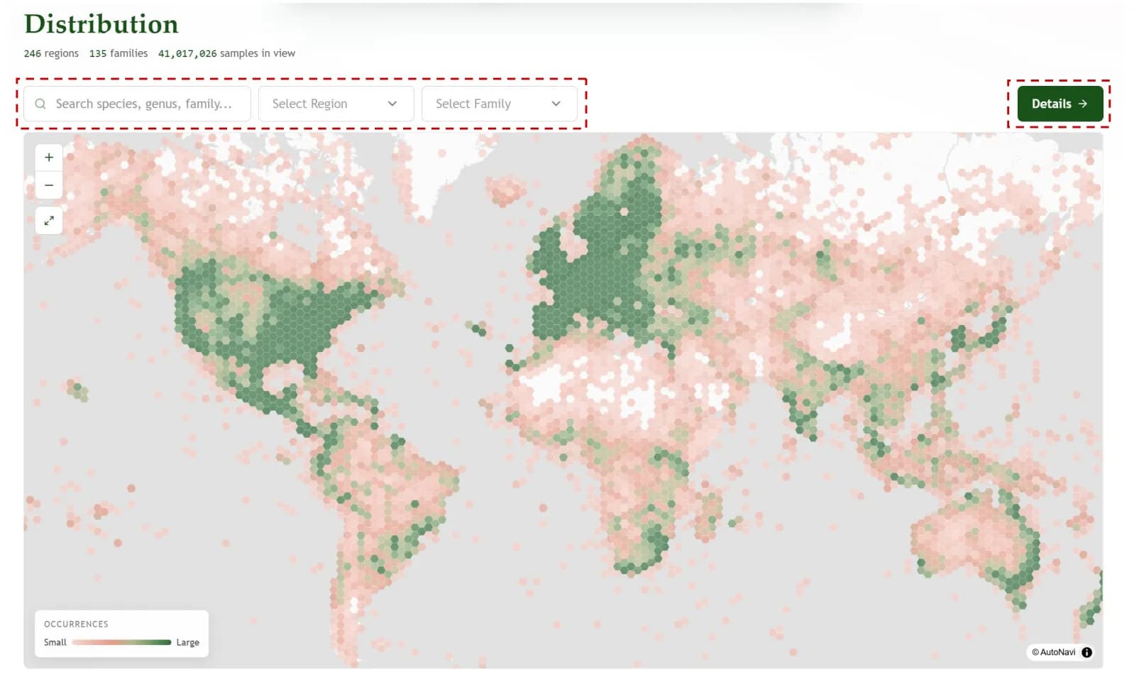 Distribution world map heatmap